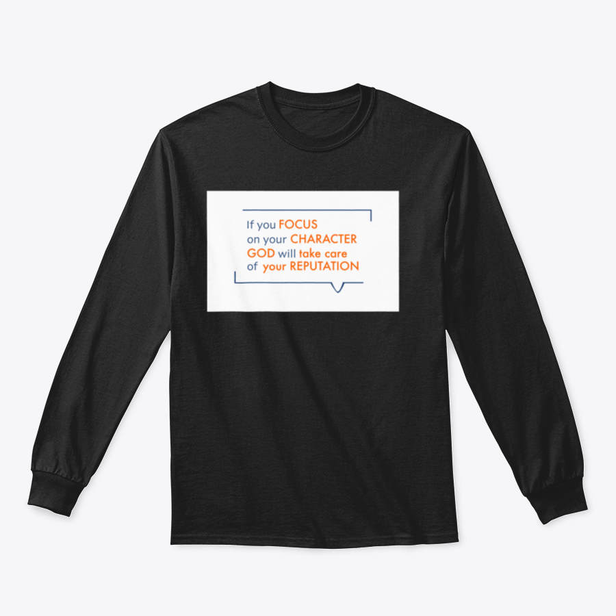 A stylish God Will Take Care Of Your Reputation T-shirt featuring a vector quote design, made from soft 100% cotton fabric.